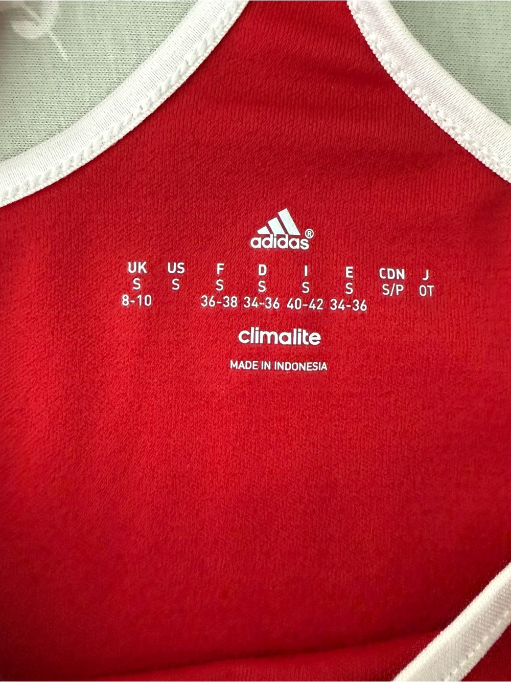 Adidas Red Racerback Tank with White Trim Size Small - Picture 3 of 4